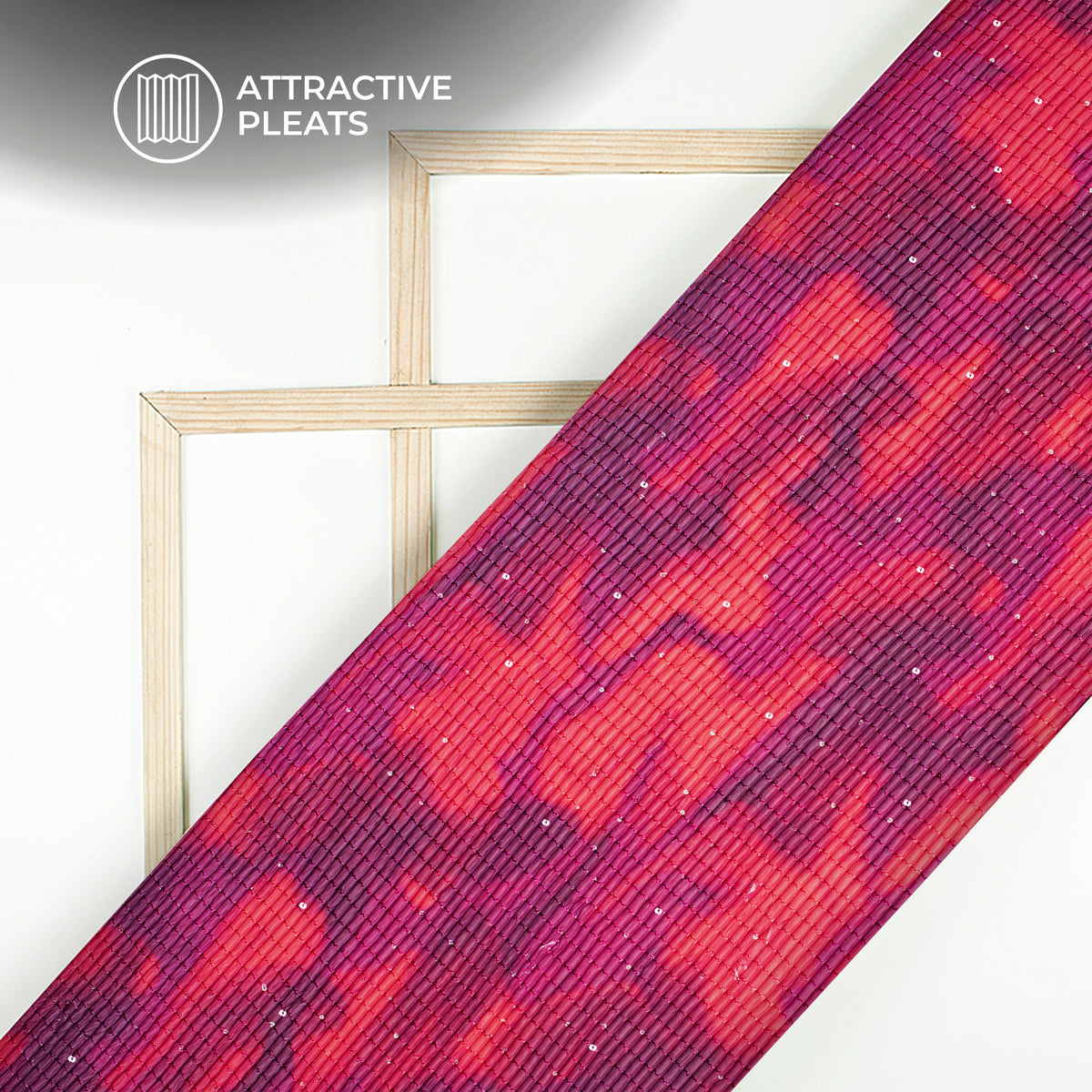 Stunning Tye And Dye Pleated Sequins Georgette Fabric