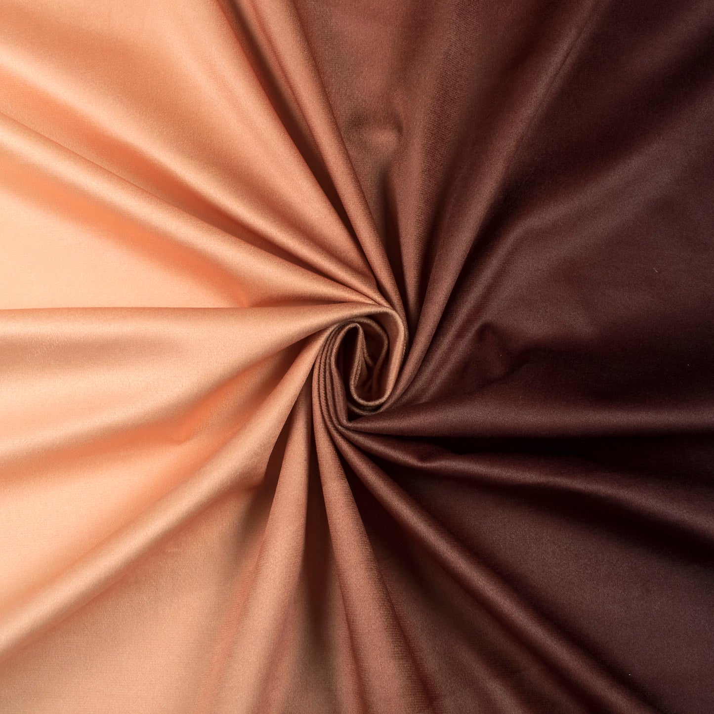 Cream And Brown Ombre Digital Print Velvet Fabric (Width 54 Inches)