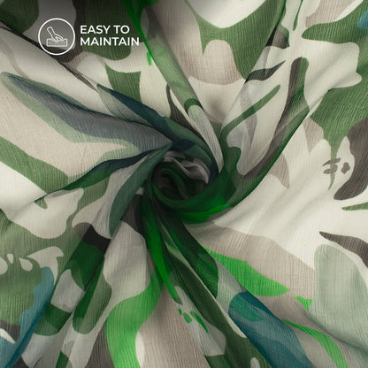 Gossamer Grace: Trendy Digital Print Bemberg Chiffon Fabric