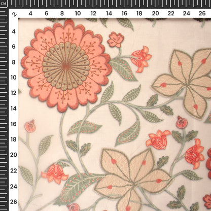 Sandstone Orange Daman Digital Print Matt Organza Fabric