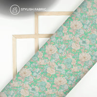 Opulent Graden Whisper: Luxurious Digital Print Bemberg Chiffon Fabric