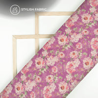 Botanical Beauty: Floral Digital Print Bemberg Chiffon Fabric