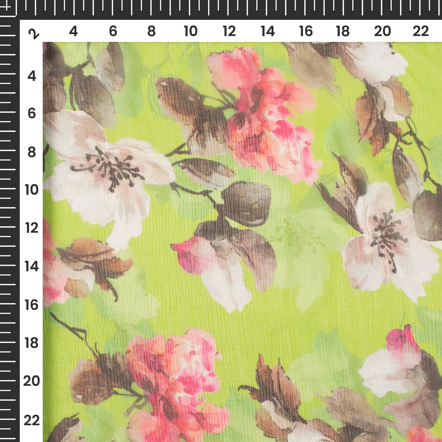 Bouquet Bliss: Floral Digital Print Bemberg Chiffon Fabric