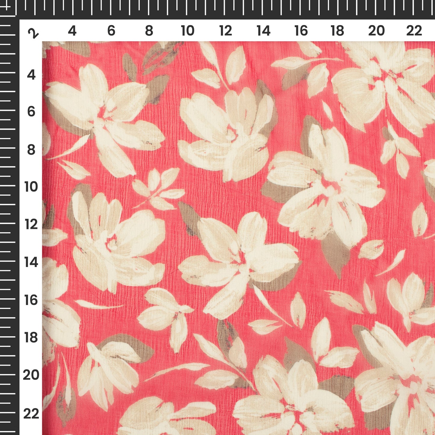 Enchanting Blossoms: Floral Digital Print Bemberg Chiffon Fabric