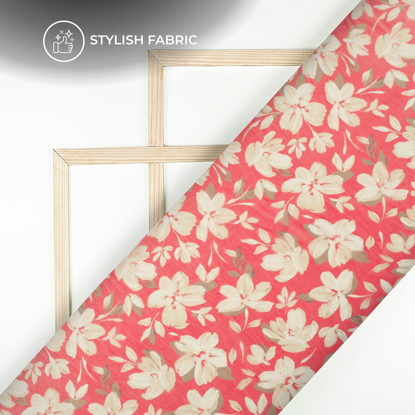 Enchanting Blossoms: Floral Digital Print Bemberg Chiffon Fabric