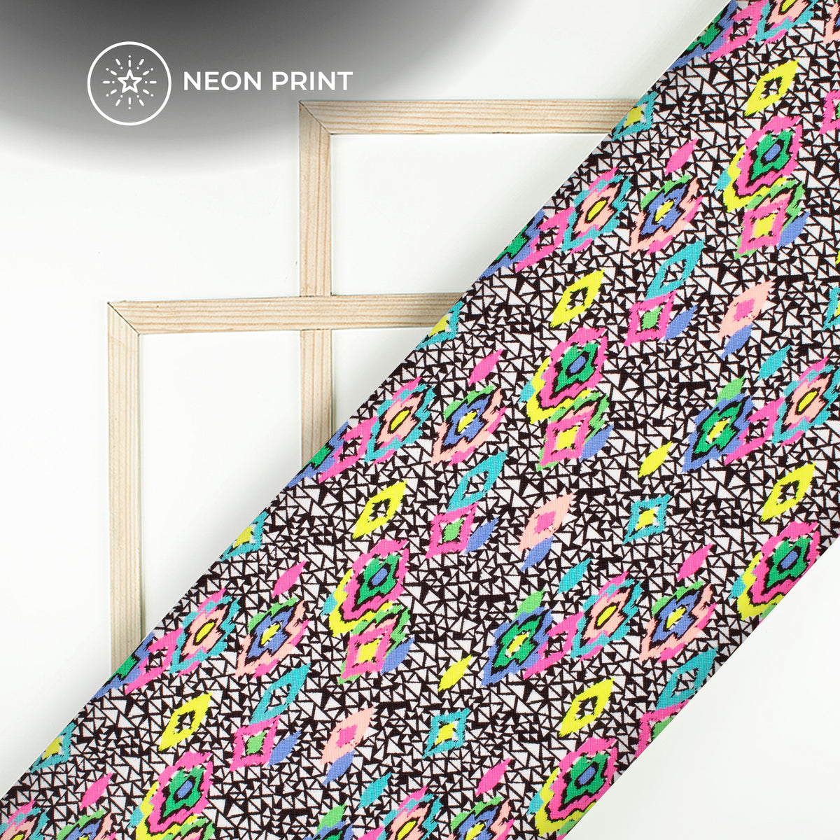 Neon Catchy Abstract Digital Print Rayon Fabric