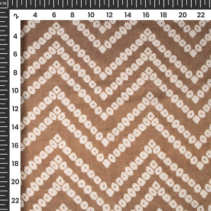 Smart Chevron Bandhanii Digital Print Lush Satin Fabric