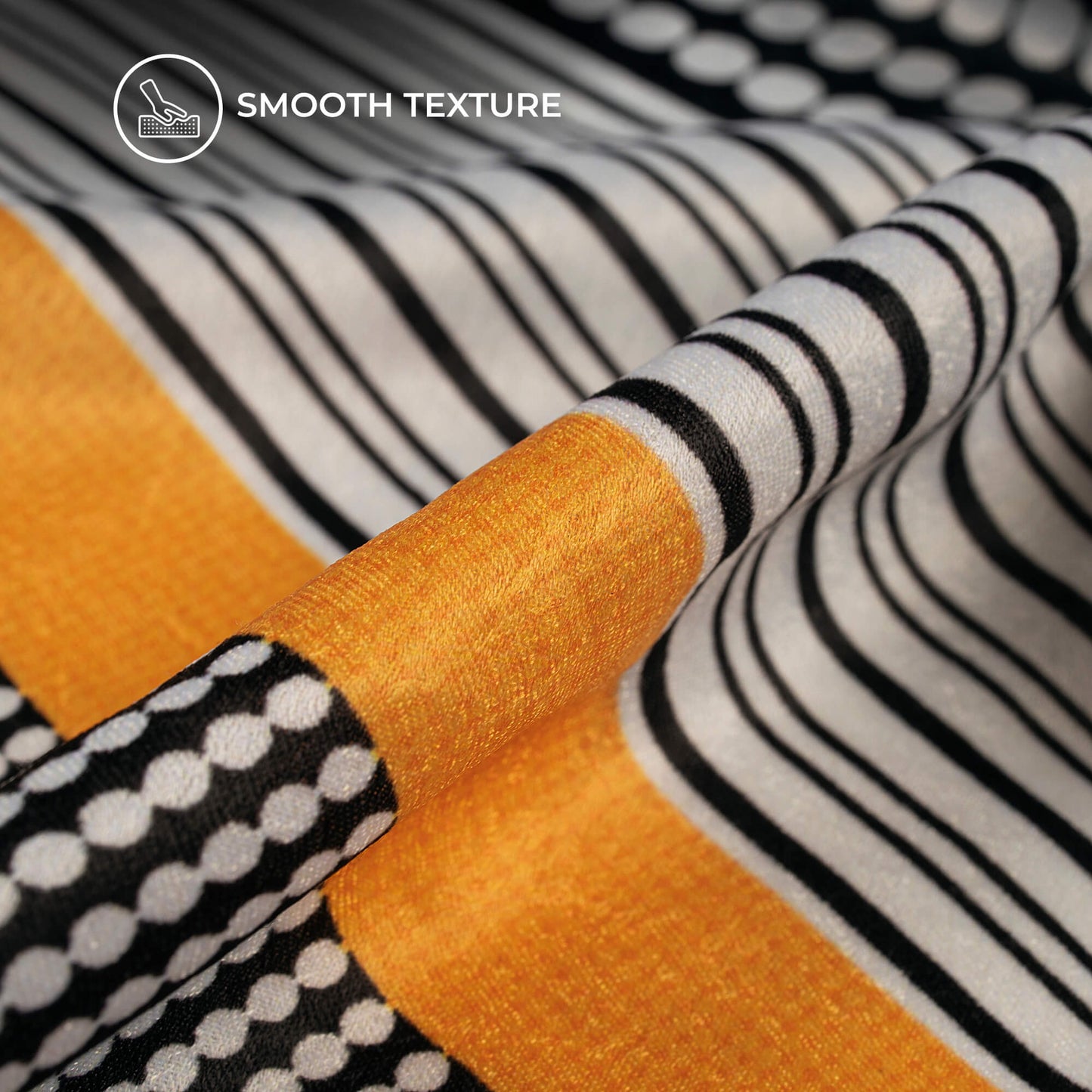 Attractive Polka Stripes Digital Print Lush Satin Fabric