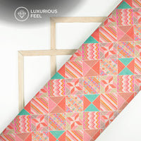 Classy Geometric Digital Print Lush Satin Fabric