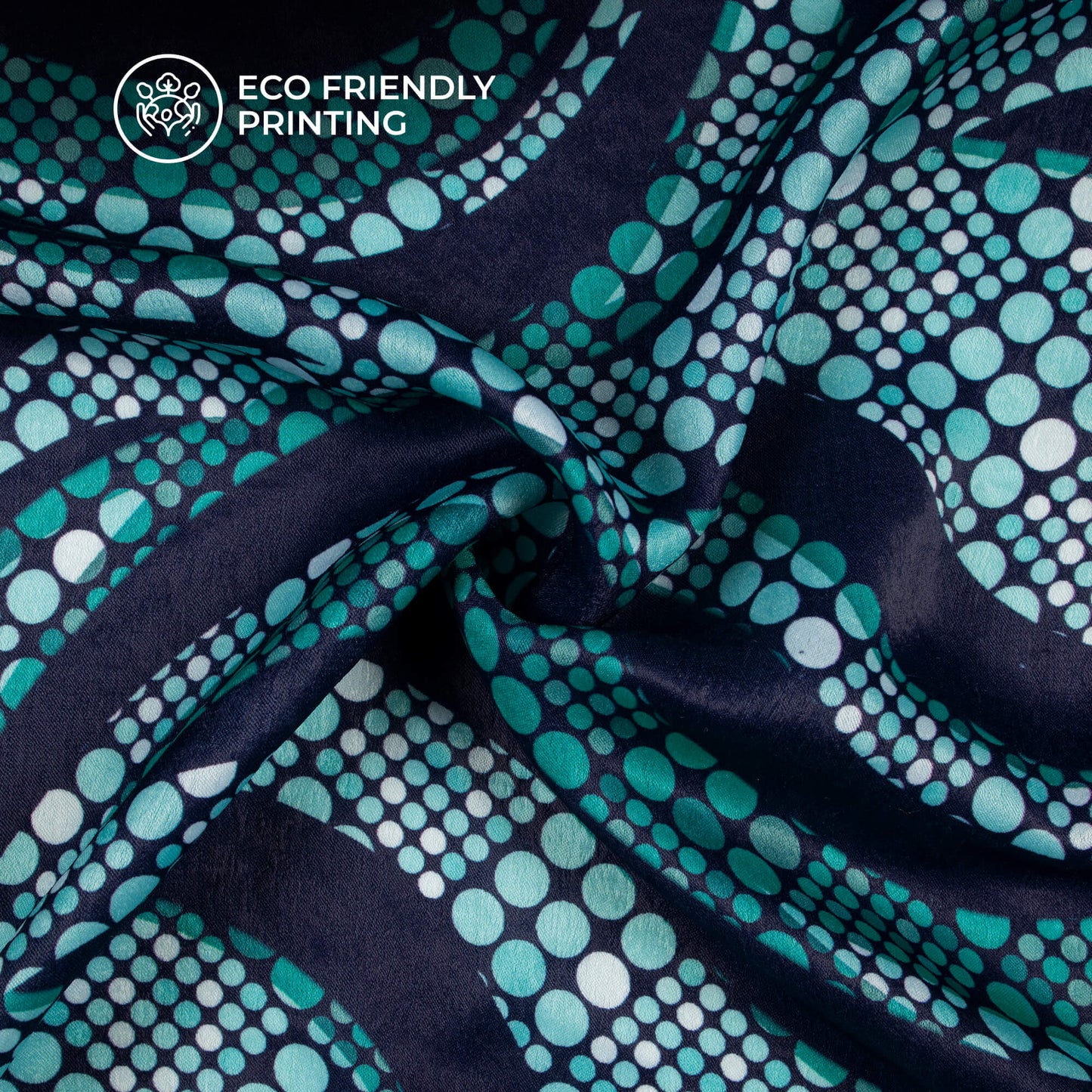 Attractive Geometric Digital Print Lush Satin Fabric