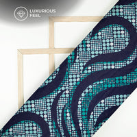 Attractive Geometric Digital Print Lush Satin Fabric