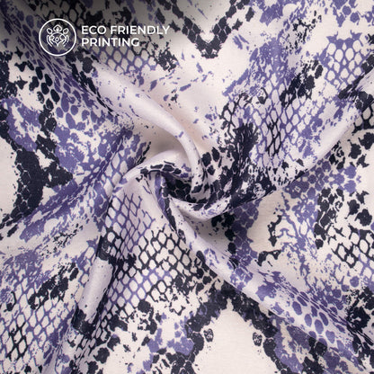 Trendy Snake Print Digital Print Lush Satin Fabric
