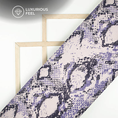 Trendy Snake Print Digital Print Lush Satin Fabric