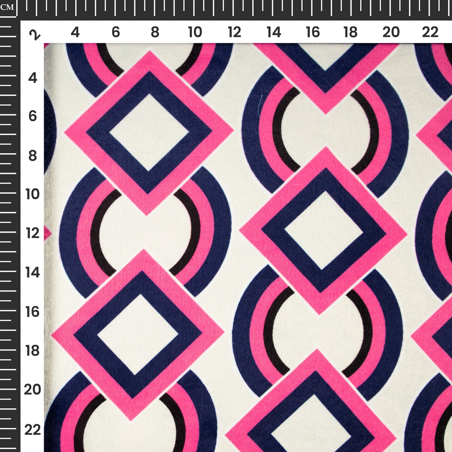 Smart Geometric Digital Print Lush Satin Fabric