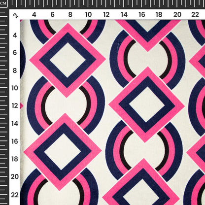 Smart Geometric Digital Print Lush Satin Fabric