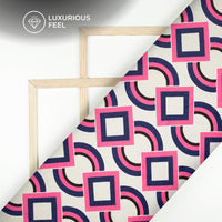Smart Geometric Digital Print Lush Satin Fabric