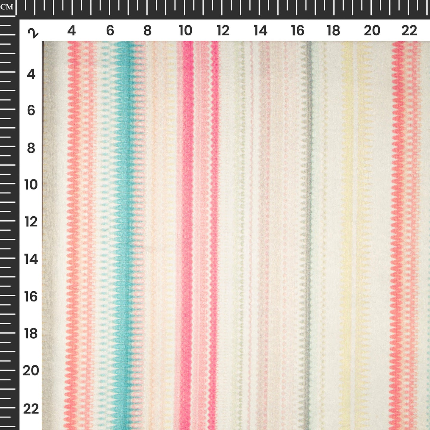 Classy Zig Zag Stripes Digital Print Lush Satin Fabric