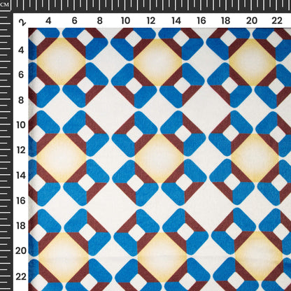 Spiffy Geometric Digital Print Lush Satin Fabric