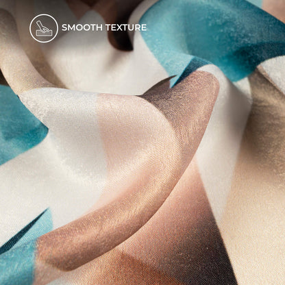 Trendy 3D Triangles Digital Print Lush Satin Fabric