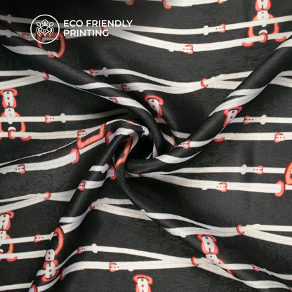 Lovely Quirky Digital Print Lush Satin Fabric