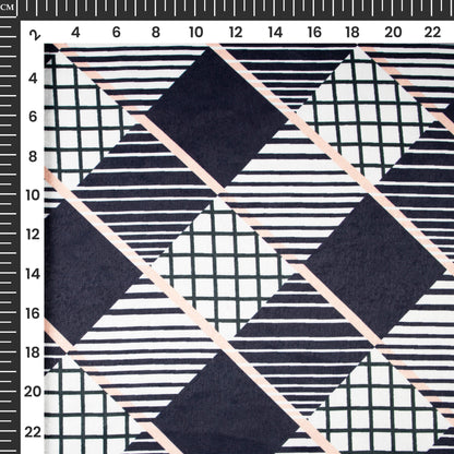 Smart lattice Geometric Digital Print Lush Satin Fabric