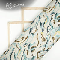 Exclusive Floral Stripes Digital Print Lush Satin Fabric