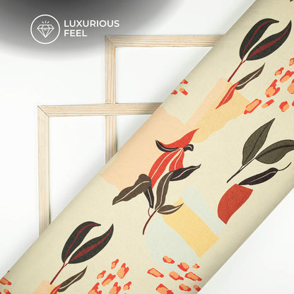 Vintage Floral Digital Print Lush Satin Fabric