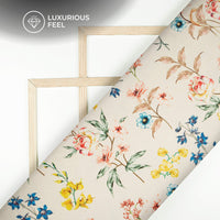 Sniffy Floral Digital Print Lush Satin Fabric