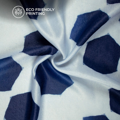 Hexagon Digital Print Lush Satin Fabric