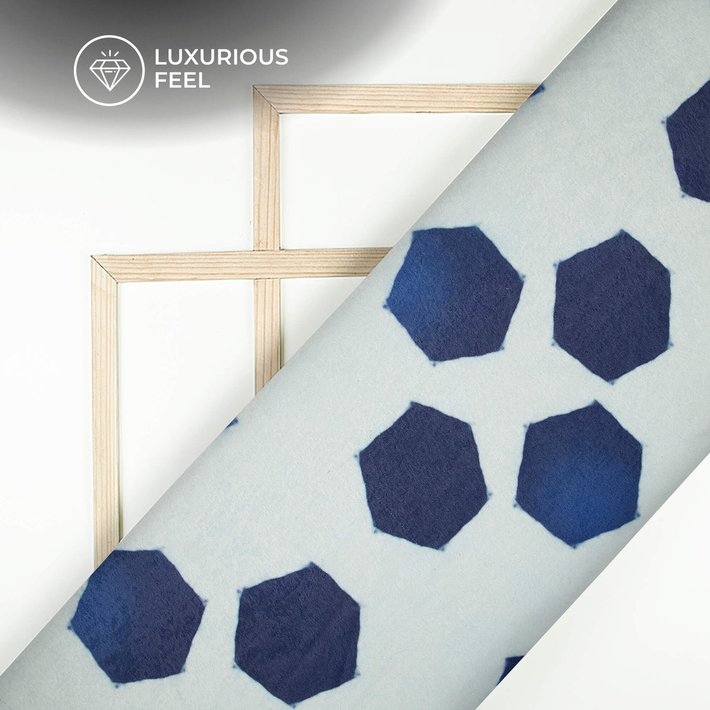 Hexagon Digital Print Lush Satin Fabric