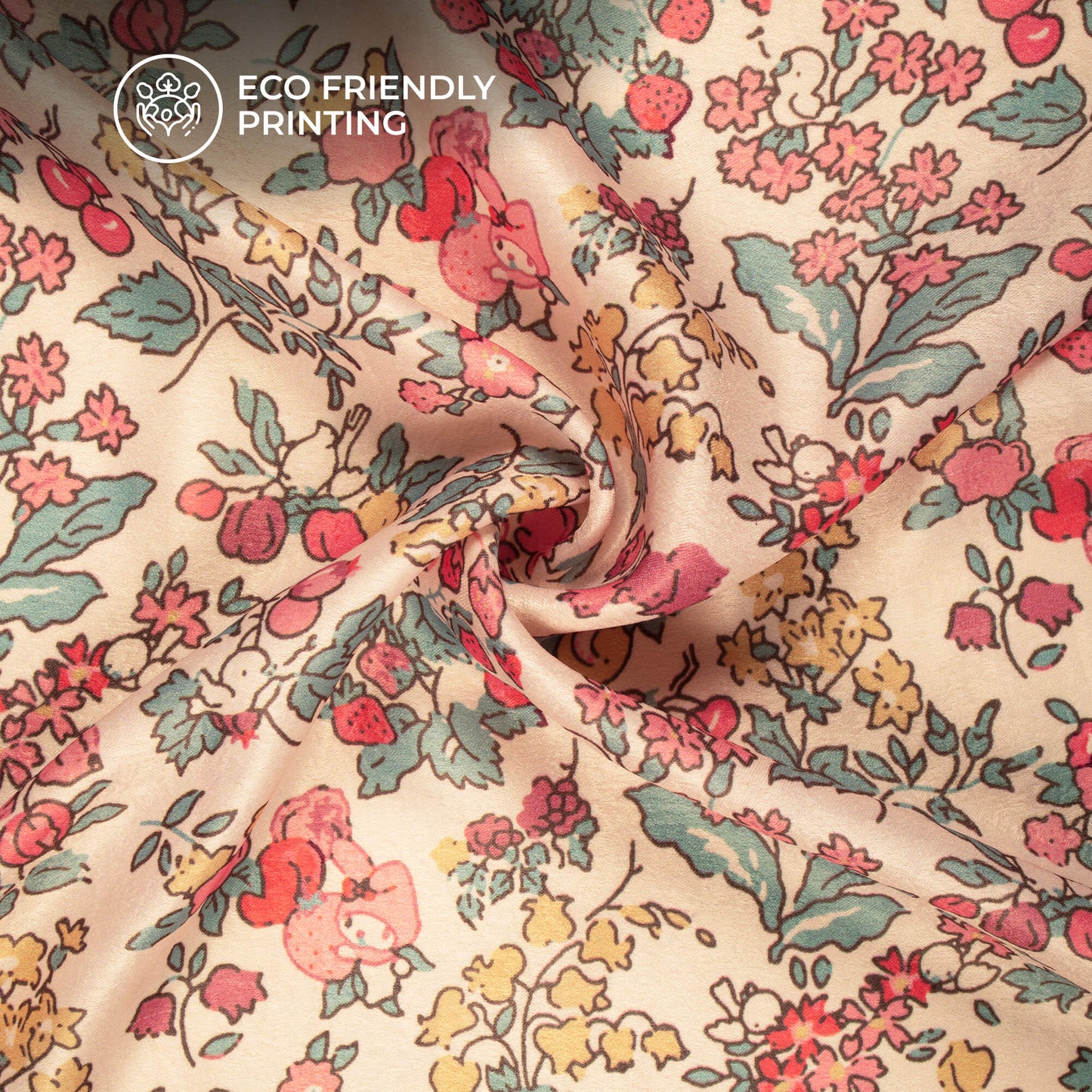 Forever Floral Digital Print Lush Satin Fabric