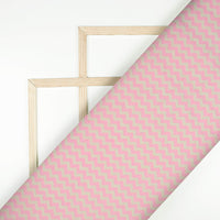 Blush Pink And Beige Chevron Digital Print Cotton Cambric Fabric