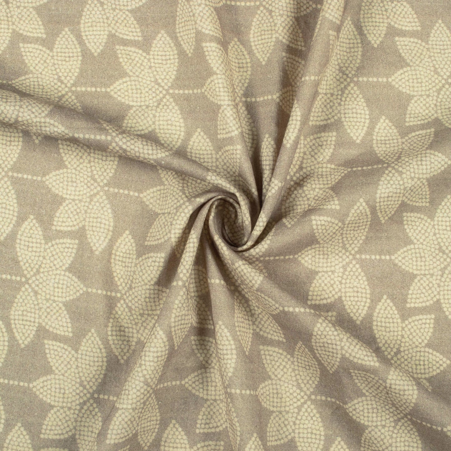 Brown And Beige Kashish Digital Print Cotton Cambric Fabric