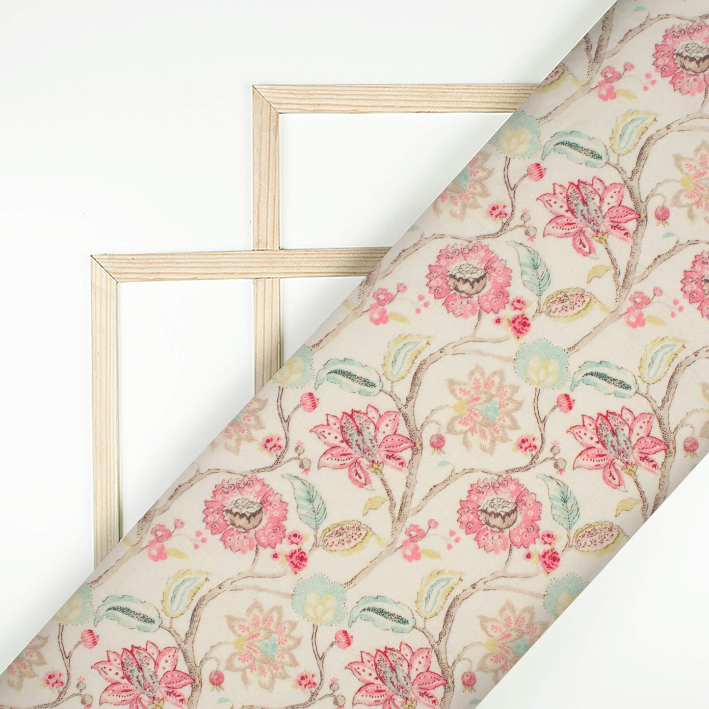 Beautiful Blush Pink Floral Digital Print Cotton Cambric Fabric