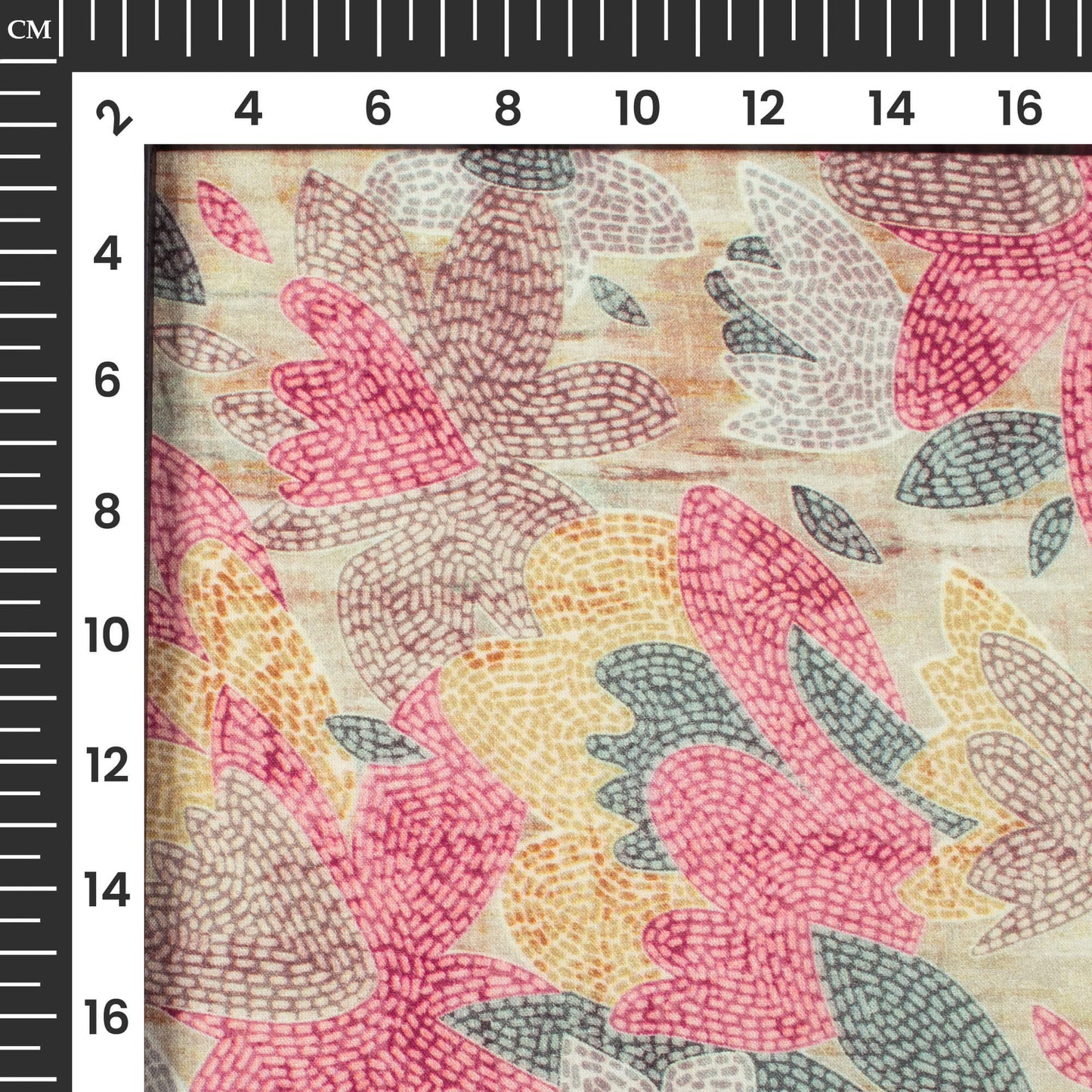 Sage Green And Pink Floral Digital Print Cotton Cambric Fabric