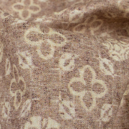 Sepia Brown And Beige Floral Digital Print Cotton Cambric Fabric