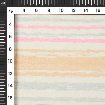 Exclusive Multi-Color Stripes Digital Print Cotton Cambric Fabric
