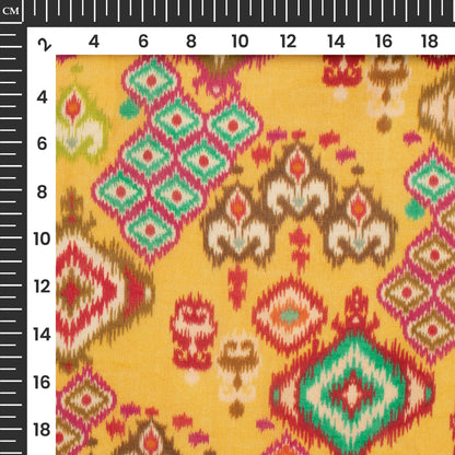 Magenta Pink And Yellow Quirky Digital Print Pure Georgette Fabric