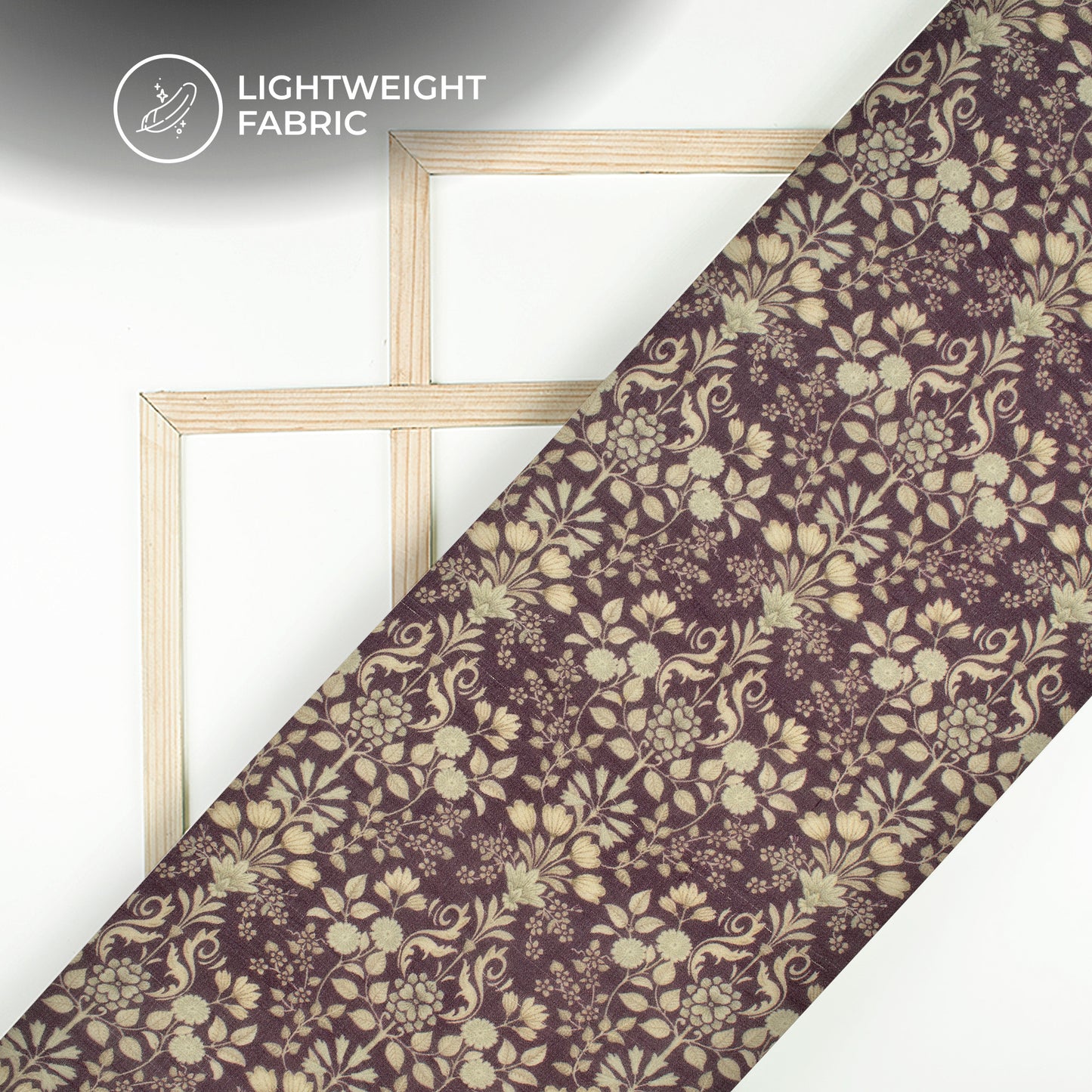 Raisin Purple And Beige Floral Digital Print Pure Georgette Fabric