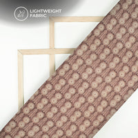 Redwood And Beige Geometric Digital Print Pure Georgette Fabric