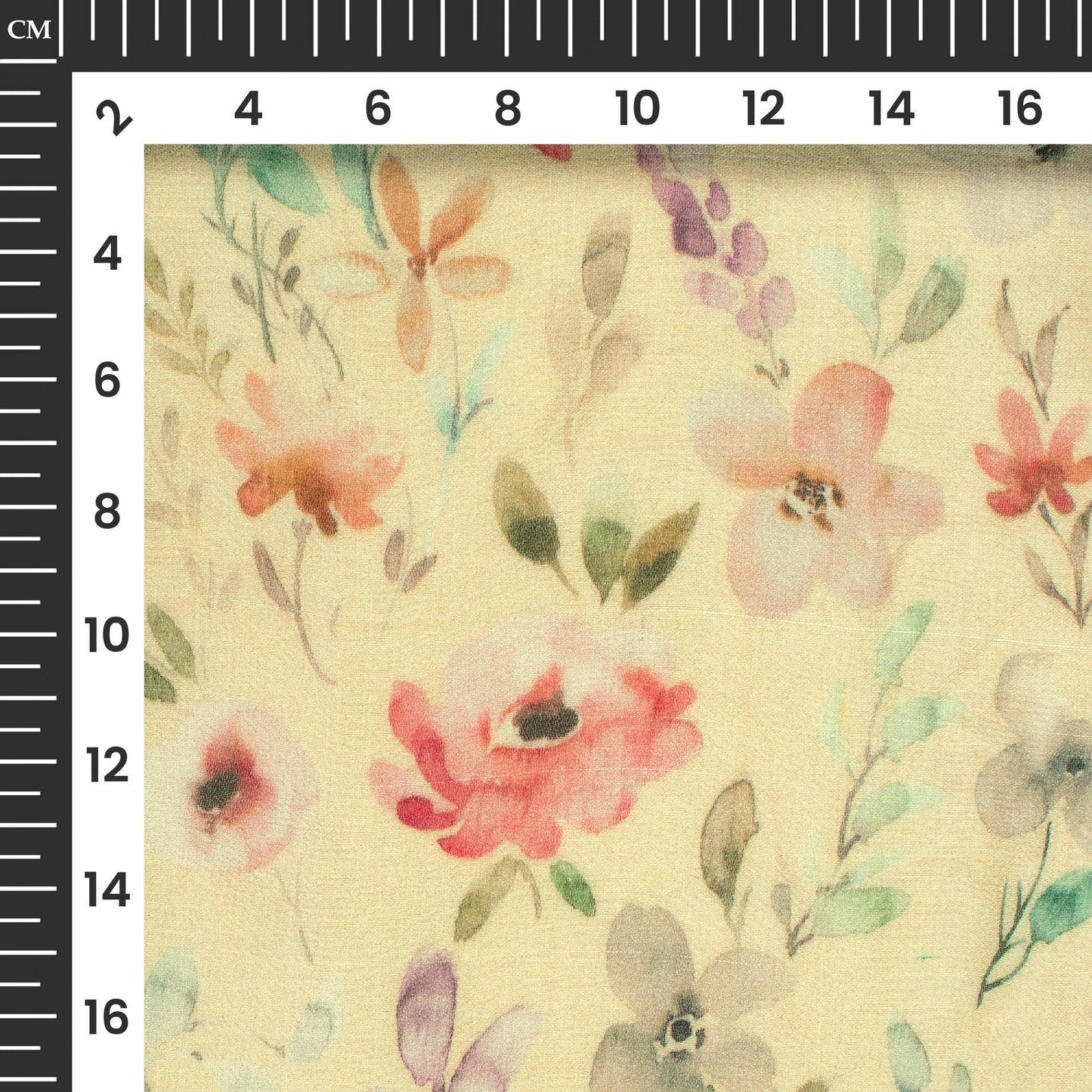 Salmon Pink And Cream Floral Digital Print Pure Georgette Fabric