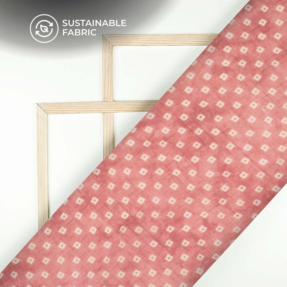 Exclusive Sweet Pink And White Bandhanii Digital Print Pure Cotton Mulmul Fabric