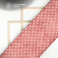 Exclusive Sweet Pink And White Bandhanii Digital Print Pure Cotton Mulmul Fabric