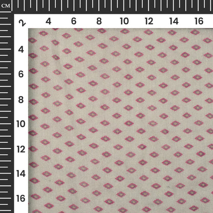 Dolphin Grey And Pink Geometric Booti Digital Print Pure Cotton Mulmul Fabric