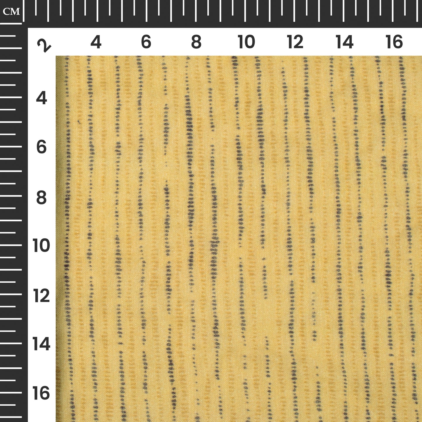 Biscotii Yellow And Black Stripes Digital Print Pure Cotton Mulmul Fabric