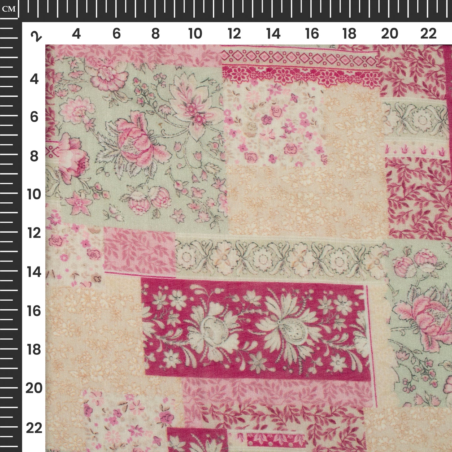 Exclusive Dark Pink And Beige Floral Digital Print Pure Cotton Mulmul Fabric