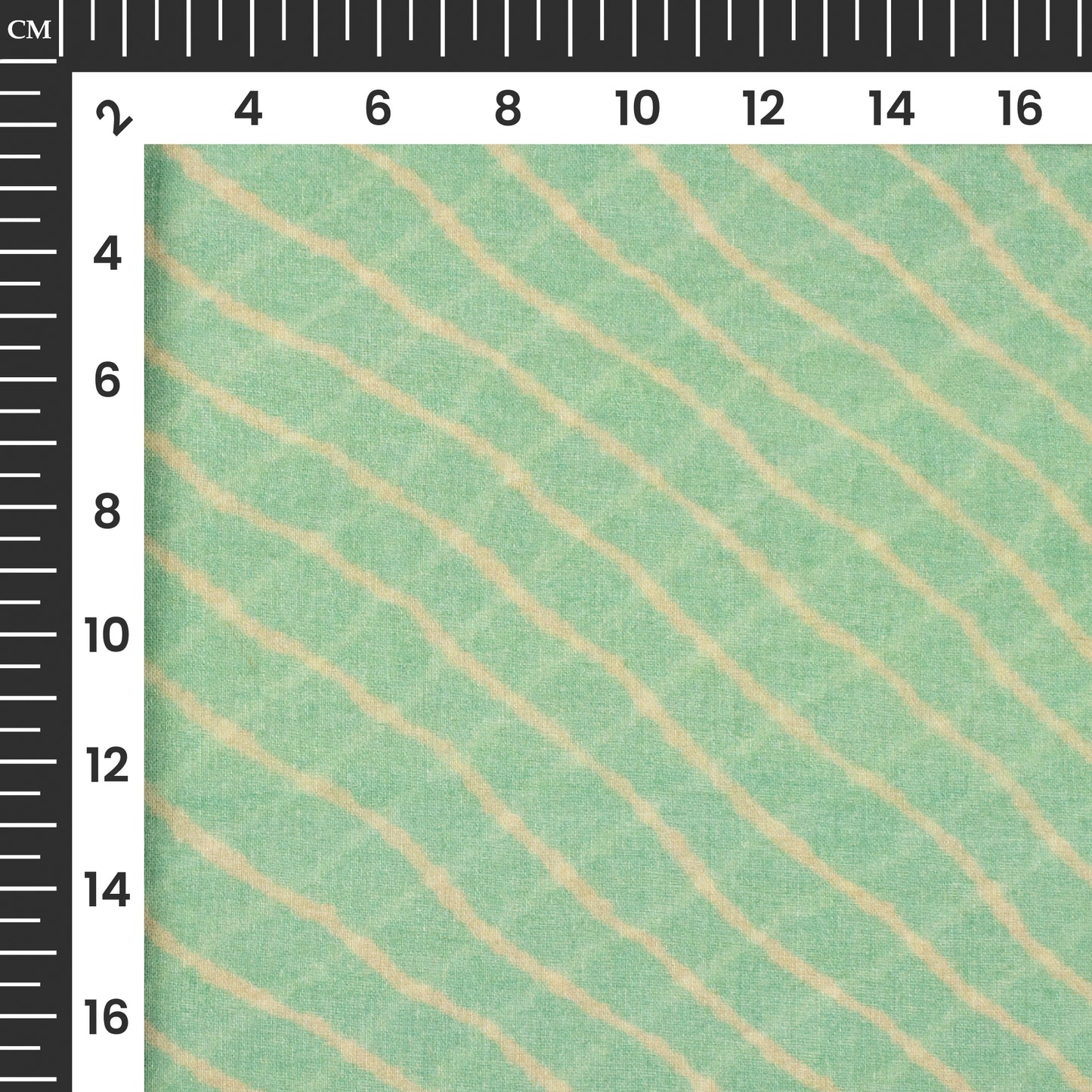 Pistachio Green And Beige Leheriya Digital Print Pure Cotton Mulmul Fabric