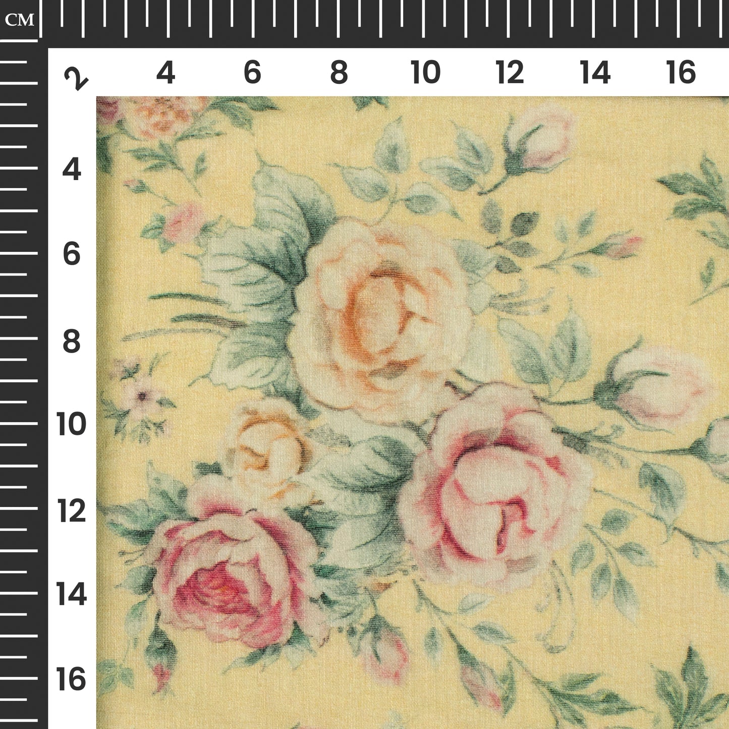 Taffy Pink And Cream Floral Digital Print Pure Cotton Mulmul Fabric