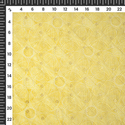 Trendy Geometric Zari Sequins Embroidery Digital Print Georgette Fabric
