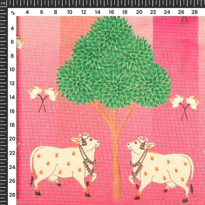 Trendy Pichwaii Digital Print Kota Doria Fabric